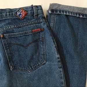 Vintage Posted Jeans High Waisted